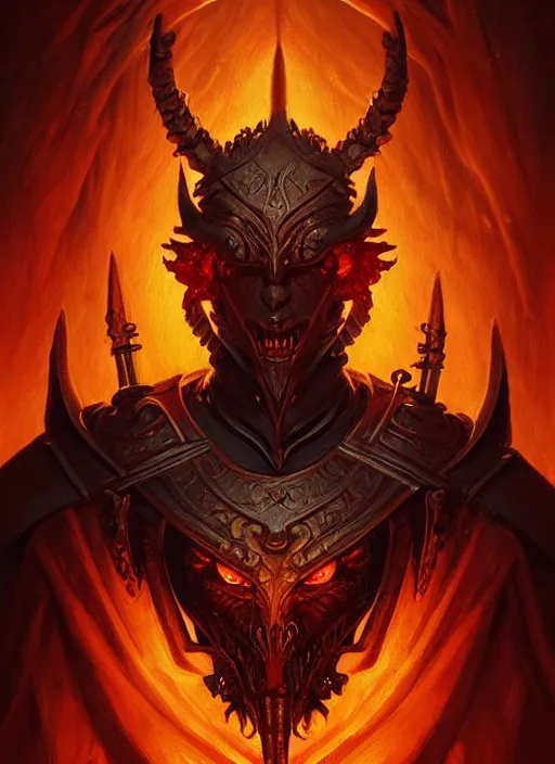 Prompt: a detailed bust knight in fire, demonic, demon, symmetry, symmetrical, by greg rutkowski and justin gerard, digital art, monstrous, art nouveau, baroque style, realistic painting, very detailed, fantasy, dnd, character design, top down lighting, trending on artstation