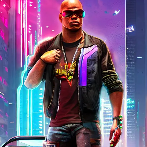 Image similar to Dexter deshawn cyberpunk 2077 character