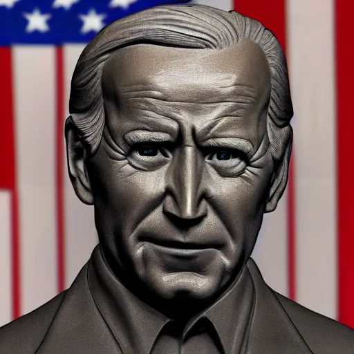 Prompt: Joe Biden moche sculpture