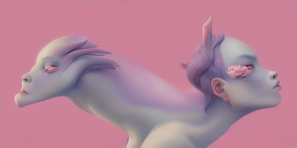 Image similar to breathtaking delicate detailed concept art painting creature, by hsiao - ron cheng, bizarre compositions, exquisite detail, pastel colors, 8 k