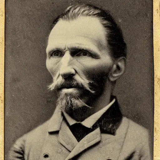 Image similar to 1 9 th century photo of vincent van gogh, wet plate photography