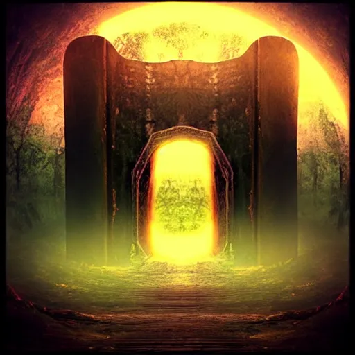 Prompt: Forbidden portal to another world.