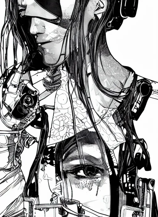 Image similar to cyberpunk fashion designer. portrait by ashley wood and alphonse mucha and laurie greasley and josan gonzalez and james gurney. spliner cell, apex legends, rb 6 s, hl 2, d & d, cyberpunk 2 0 7 7. realistic face. vivid color. dystopian setting.