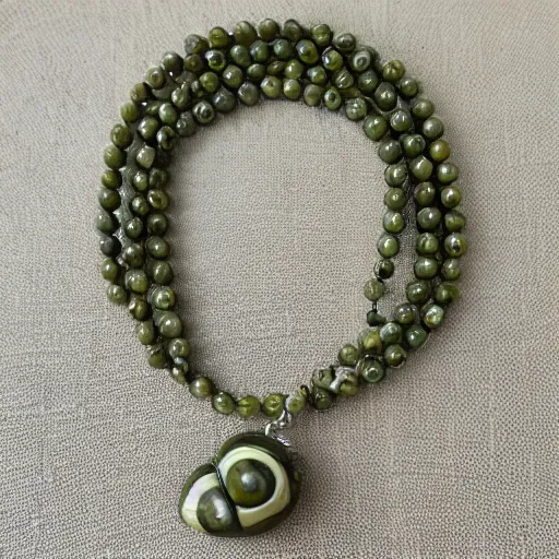 Prompt: olive snail shell jewlery