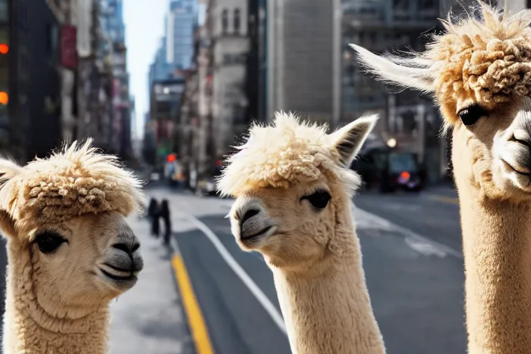 Image similar to <photograph accurate=true quality=very-high>looking out the window at a busy city street</photograph><photobomb>alpaca</photobomb>