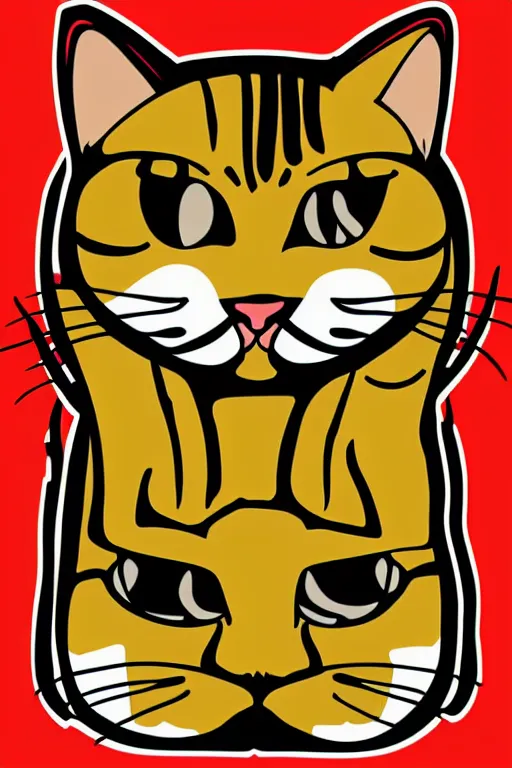 Image similar to Portrait of a cat as a wrestler, sticker, colorful, illustration, highly detailed, simple, smooth and clean vector curves, no jagged lines, vector art, smooth