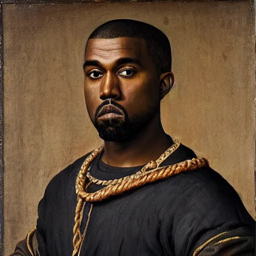 Image similar to A Renaissance portrait painting of Kanye West