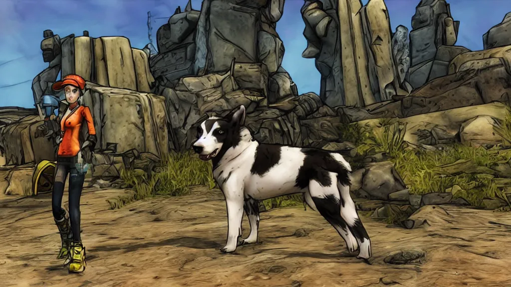 Prompt: border collie in borderlands 2