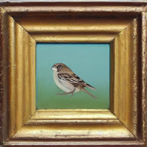 Prompt: “a sparrow, oil painting”