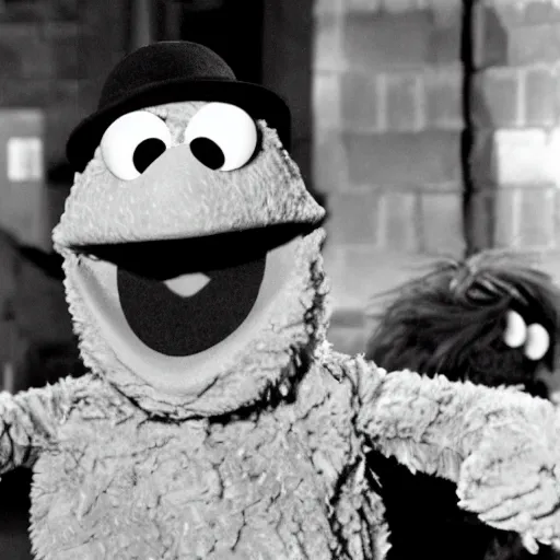 Image similar to film still of Rorschach on sesame Street, Muppet, Jim Henson