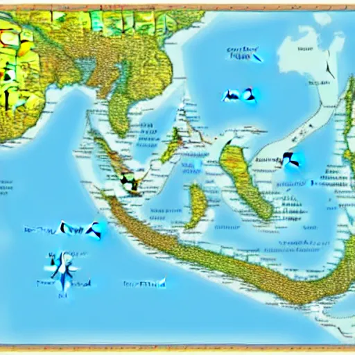 Image similar to ultra realistic geographical map of indonesia