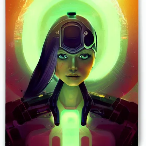 Prompt: female android cyber by anna dittmann