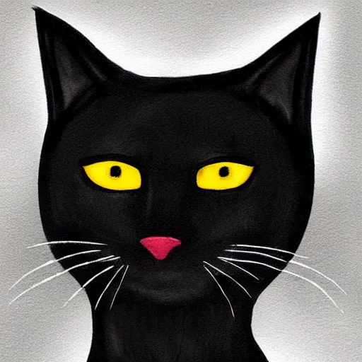 Image similar to black cloudy shadow in a cat shape, blurry, digital painting, misty, dull, ominous, shade