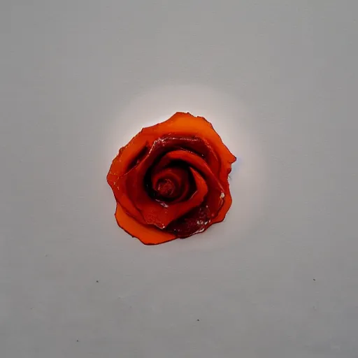 Prompt: rose made of molten lava