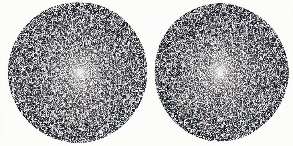 Image similar to a circle within a circle within a circle within a circle, digital art, hyper-detailed