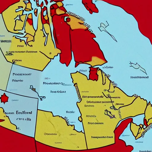 Prompt: map of canada held by a woman in red dress, elegant, smiling, highly detailed, smooth