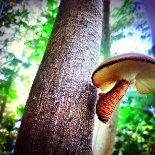 Image similar to real iphone photo of an insect eater mushroom