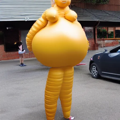 Image similar to inflated woman made of rubber