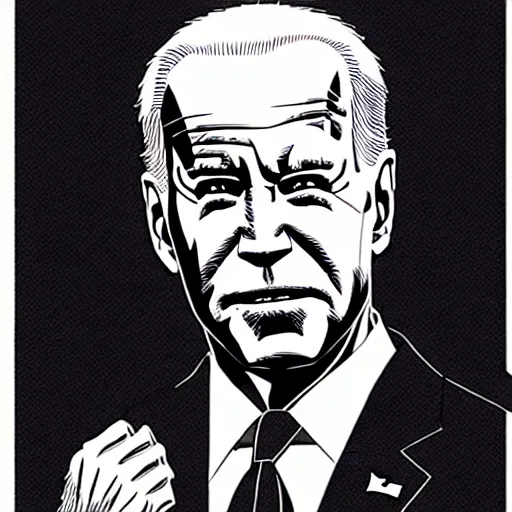 Image similar to Joe Biden looking sinister, by Tsutomu Nihei, highly detailed