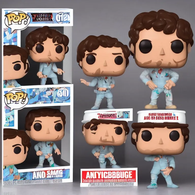 Image similar to Andy samberg as a funko pop