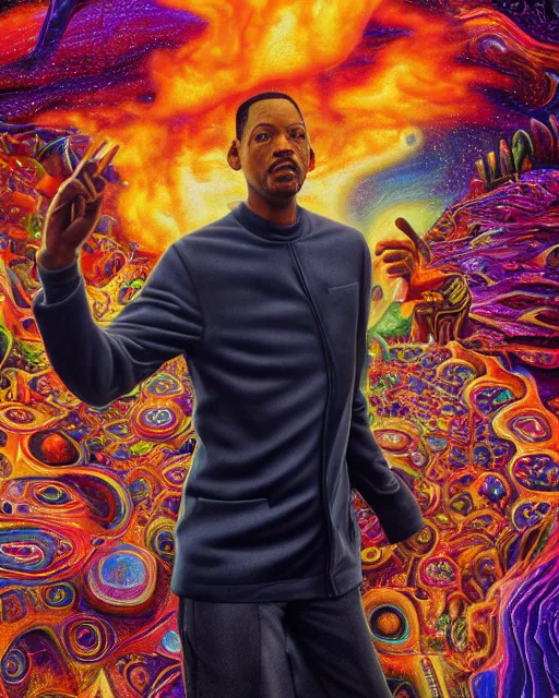 Prompt: portrait ultra dimensional will smith slapping chris rock entity, accidentally tripping on dmt and acid, psychedelic experience, overwhelming psychosis of self realization and burning awakening, ultra high definition, unreal engine 5, hyperrealism, masterpiece composition, by casey weldon, barclay shaw 8 k photorealistic