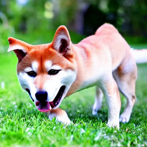 Prompt: laser eye ((shiba inu)), laser coming from its eye