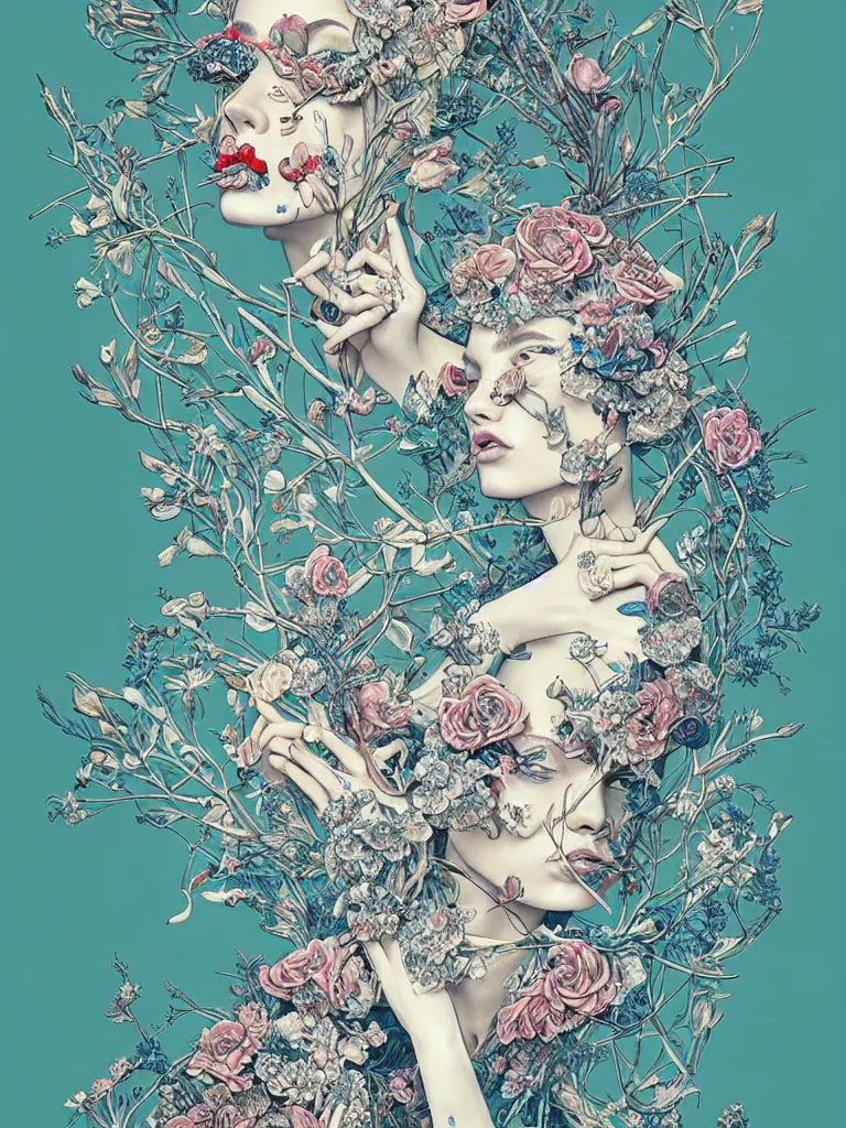 Image similar to fragrance advertising campaign by james jean, highly detailed, intricate