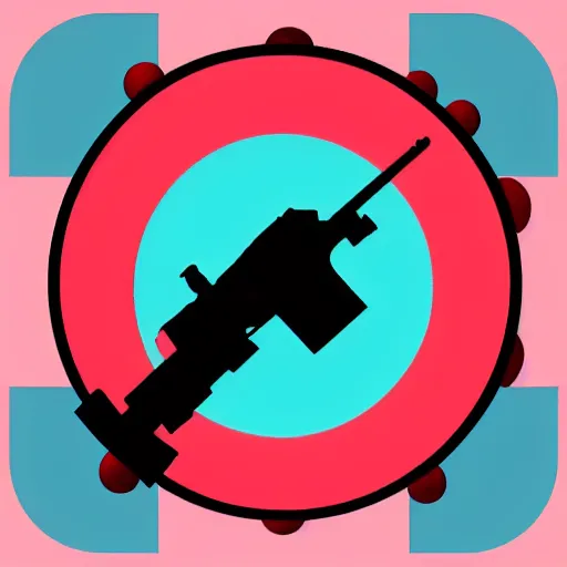 Prompt: font awesome icon crossed guns abstract small simple