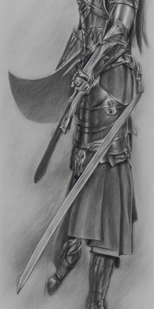 Image similar to pencil drawing of scottish claymore