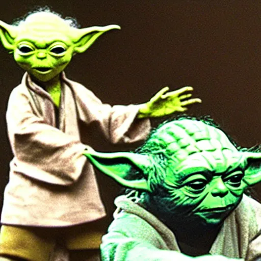 Image similar to yoda performing at woodstock