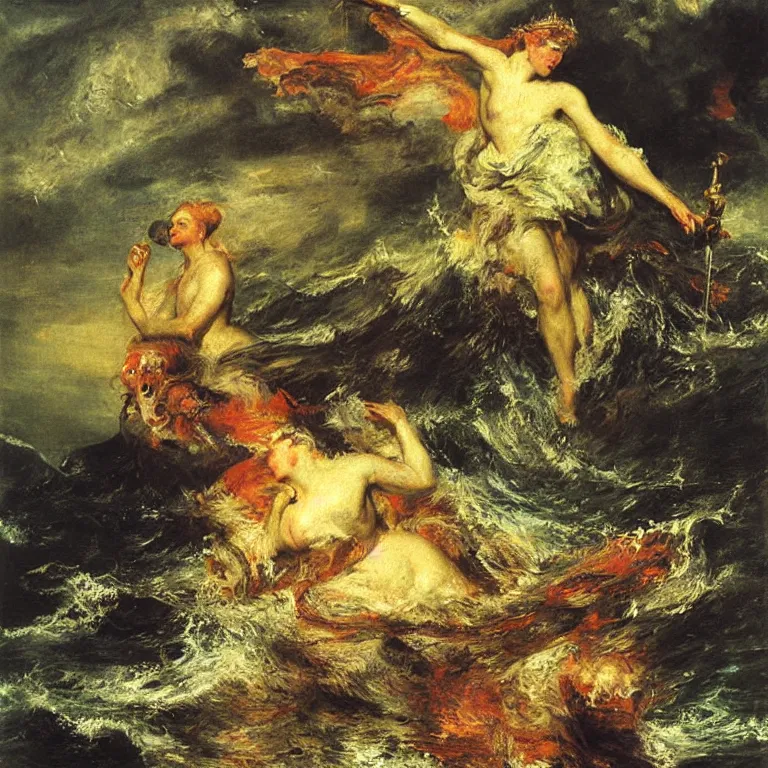 Image similar to deity of the southern seas by adolph menzel