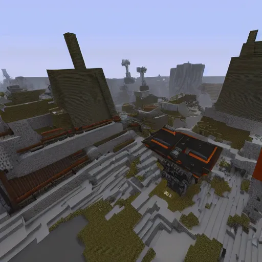 Image similar to The Half-Life 2 citadel in minecraft, game footage