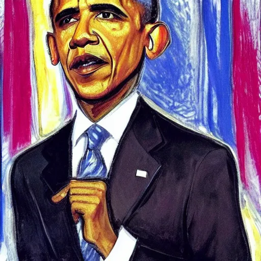 Image similar to obama by edvard munch