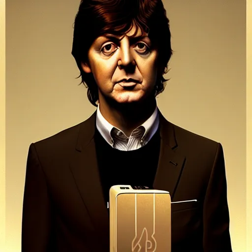 Prompt: Steven Moriseey as Paul McCartney, body portrait, highly detailed, digital painting, artstation, concept art, sharp focus, illustration, art by WLOP and greg rutkowski and alphonse mucha and artgerm