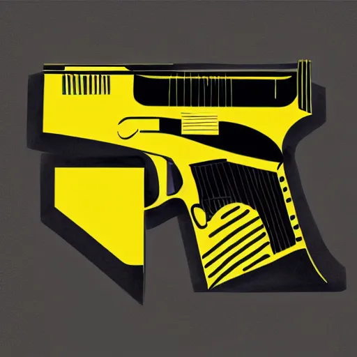 Prompt: a handgun that’s transforming into a bumblebee illustration