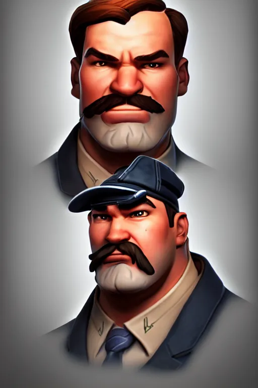 Image similar to beautiful highly detailed realistic stylized character portrait team fortress 2 engineer, detailed character art master portrait, trending on artstation