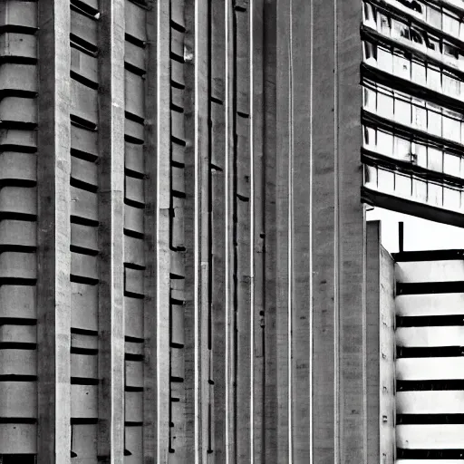 Prompt: beautiful complex brutalist building by Le Corbusier