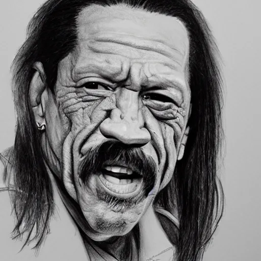 Prompt: a drawing of danny trejo by nicolai fechin