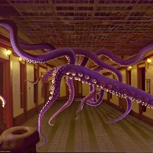 Image similar to hyperrealism photography supercomputer simulation of detailed octopus in the detailed ukrainian village in dramatic scene from movie the big lebowski ( 1 9 9 8 ) by taras shevchenko