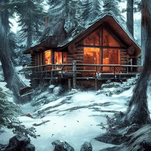 Image similar to a cabin in the woods by Klaus Wittmann