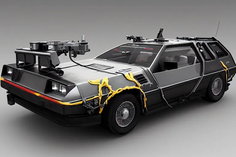 Image similar to cyberpunk 1 9 2 2 delorean