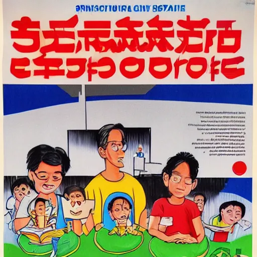 Image similar to a 1 9 9 0 s singapore public education poster