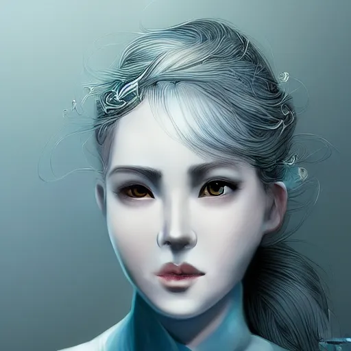 Image similar to the portrait of a blueberry that resembles an absurdly beautiful, graceful, elegant, sophisticated irene girl, an ultrafine hyperdetailed illustration by kim jung gi, irakli nadar, intricate linework, bright colors, octopath traveler, final fantasy, unreal engine 5 highly rendered, global illumination, radiant light, detailed and intricate environment