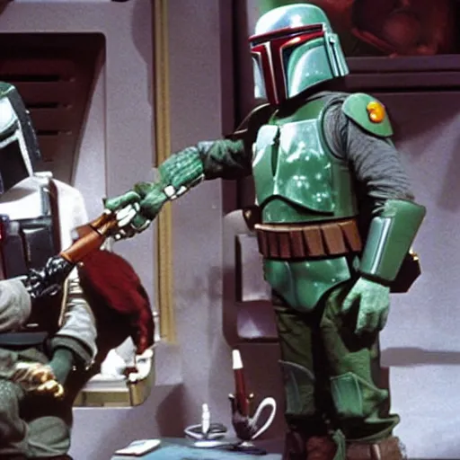 Image similar to boba fett hosting the muppet show