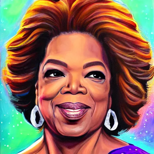 Image similar to Oprah in thanos form, painting