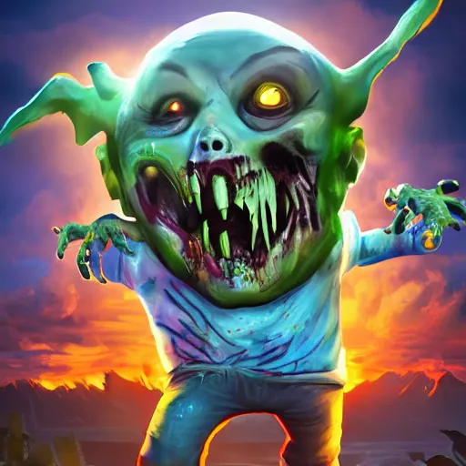 Prompt: angry zombie, epic legends game icon, stylized digital illustration, radiating a glowing aura, global illumination, ray tracing, hdr, fanart arstation by ian pesty and katarzyna bek - chmiel