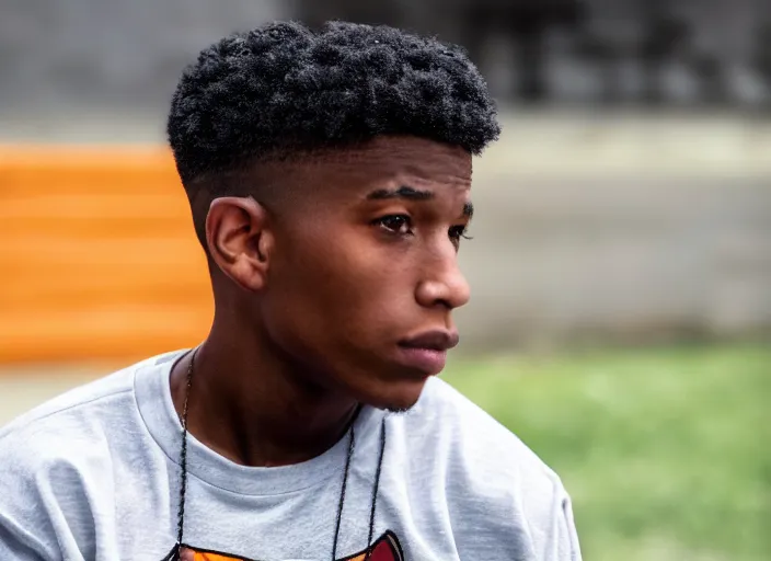 Prompt: side profile shot of kentrell gaulden youngboy never broke again, 8 k