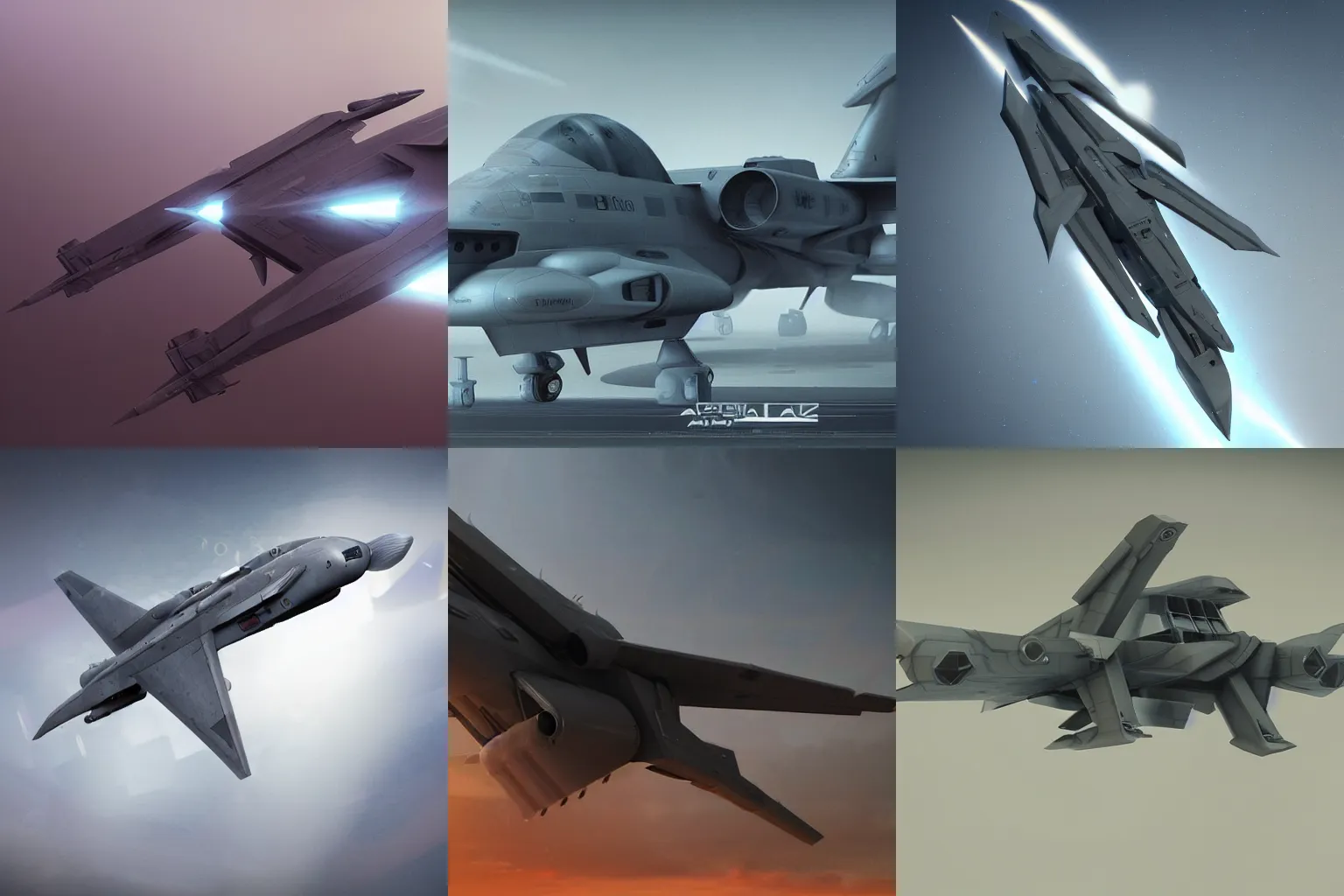Prompt: a full view of a semi futuristic military aircraft, concept art, Pinterest, artstation trending, deviant art, octane render, realistic,