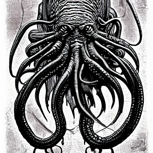 Image similar to cthulhu by H.R Giger, in the style of junji ito, digital art