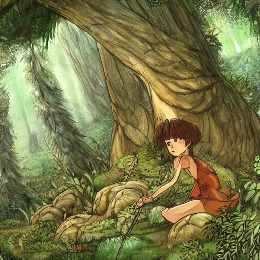 Prompt: fantasy creature in the forest in the ghibli artstyle, art 8k detailed, smooth, highly detailed, ghibli